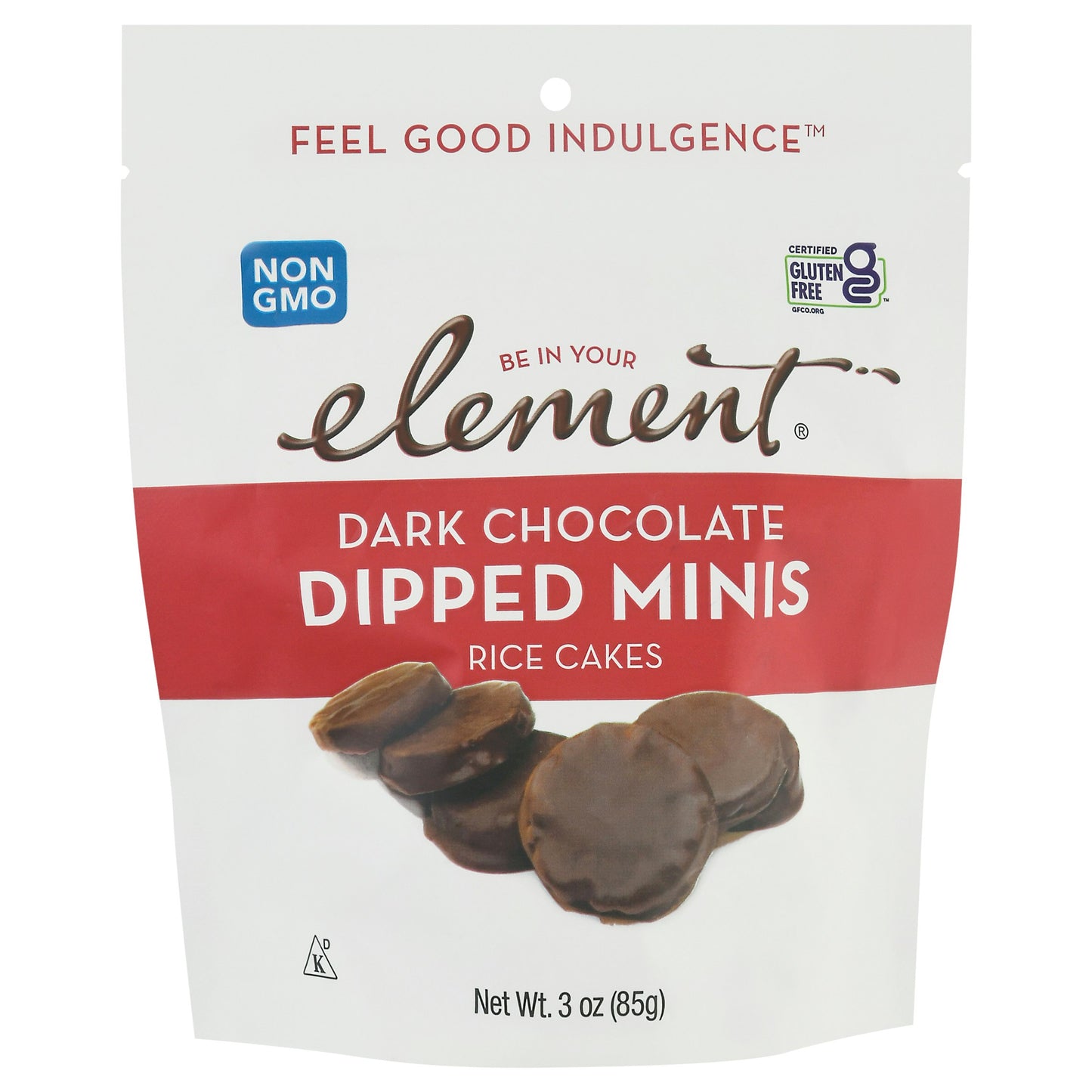 Element Snacks Rice Cake Mini Dark Chocolate 3 Oz (Pack of 8)