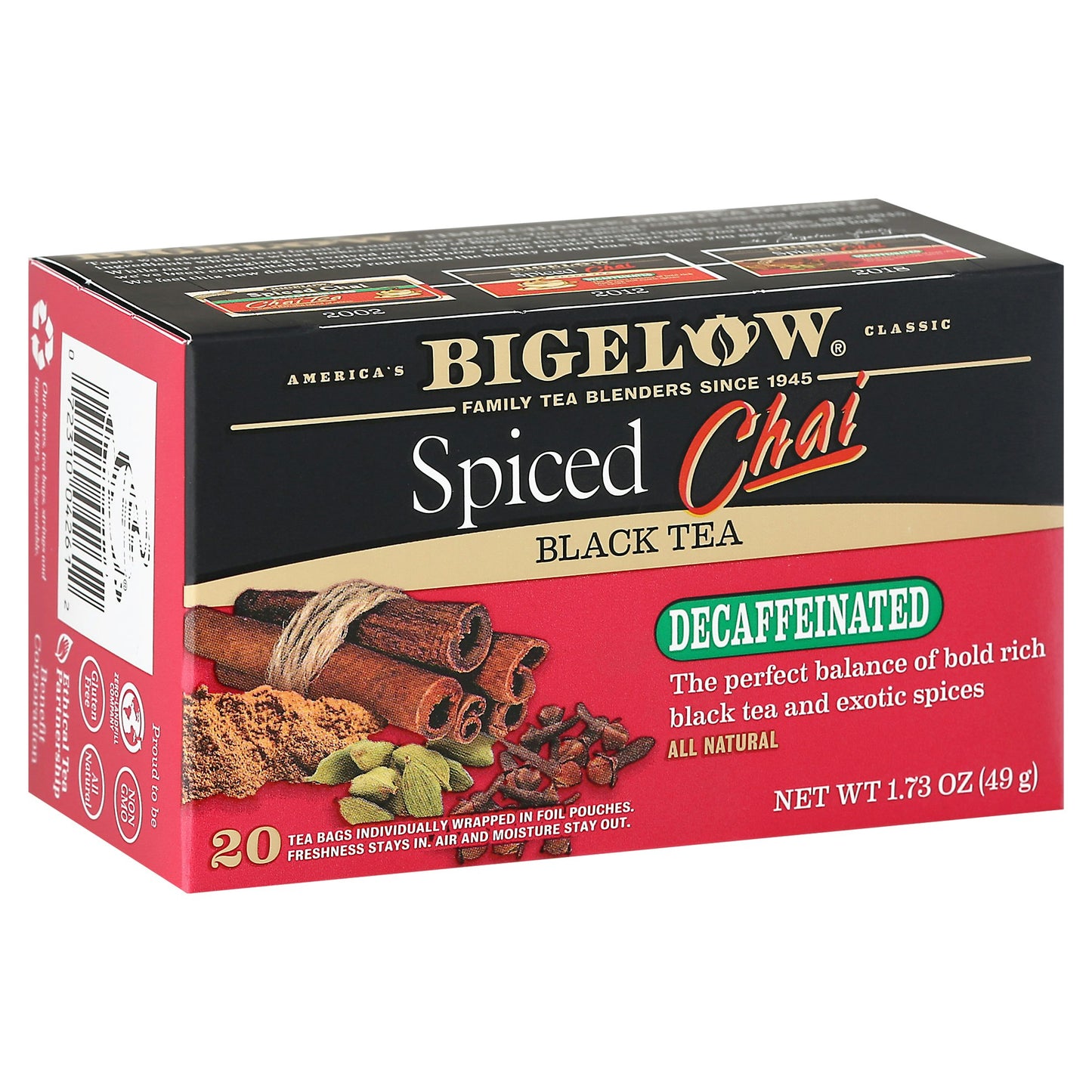 Bigelow Tea Decaf Chai Spiced 20Bg 1.73 oz (Pack of 6)