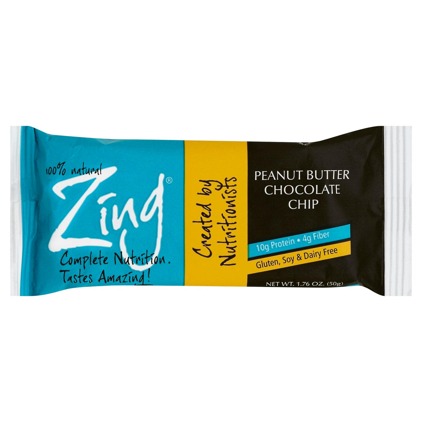 Zing Bars Bar Peanut Butter Chocolate Chip 1.76 Oz Pack of 12