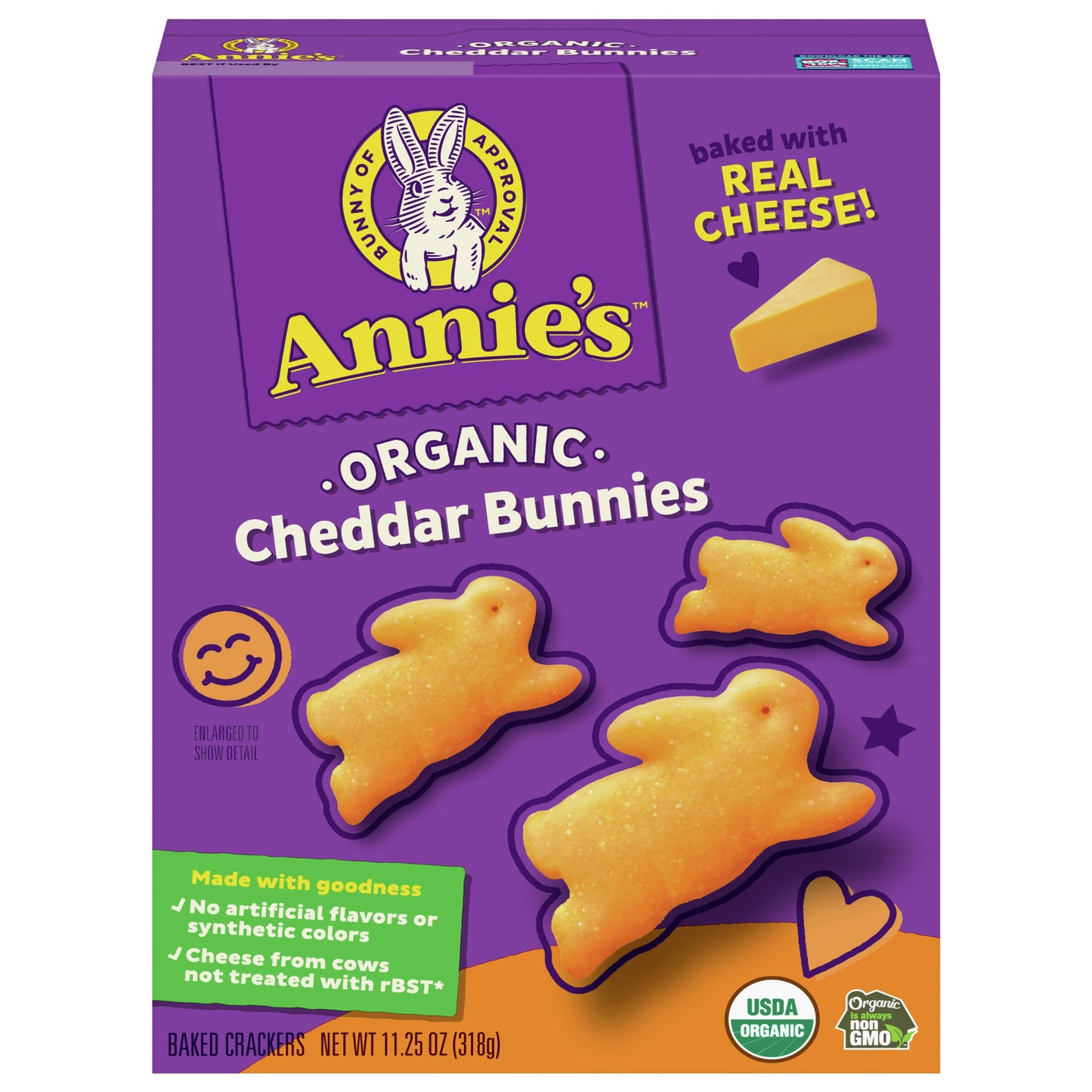 Annies Homegrown Ched Bunny Big Box Organic 11.25 Oz Pack of 6