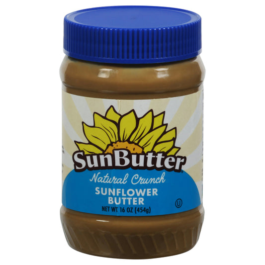 Sunbutter Natural Nut Butter Sunflower Crunchy 16 oz (Pack of 6)