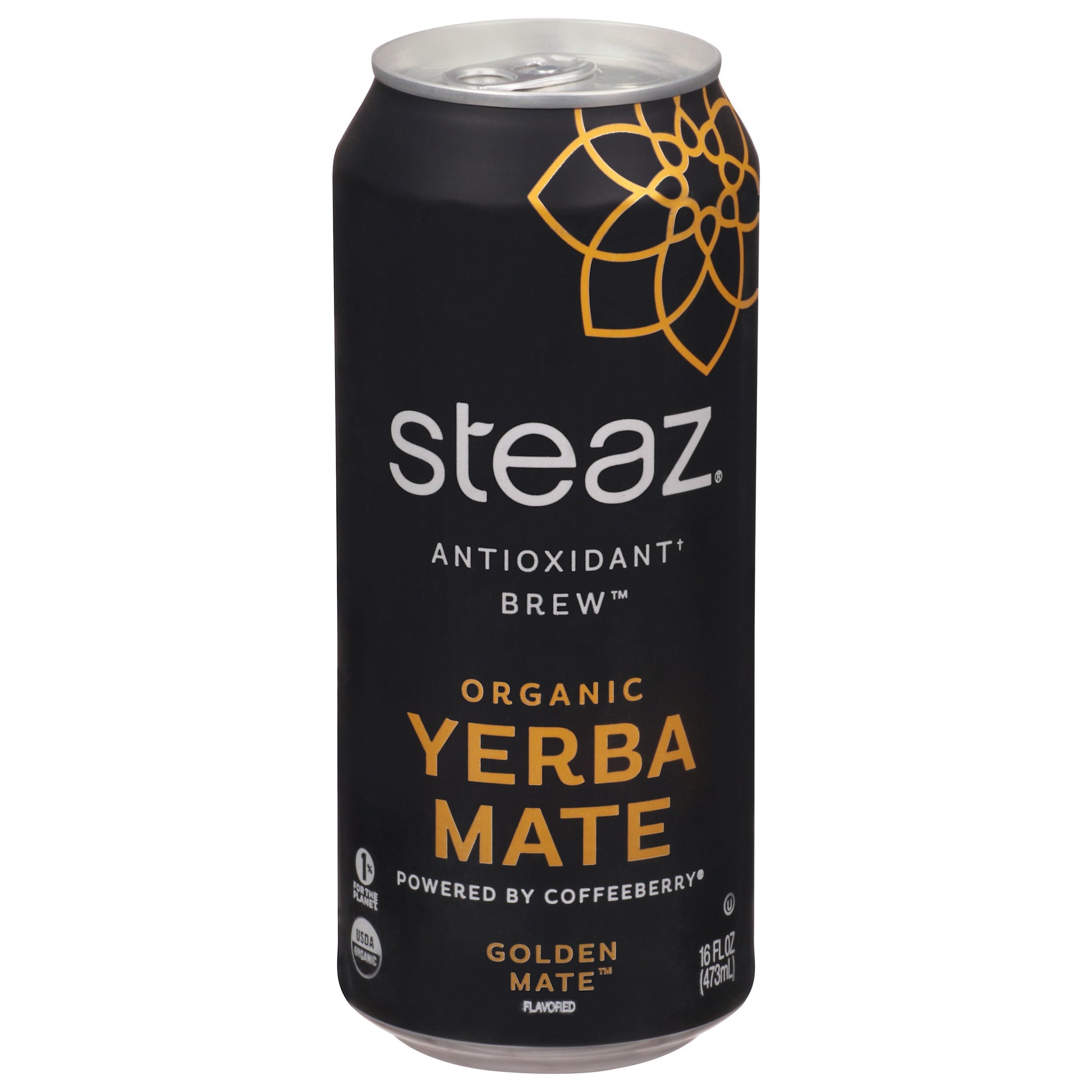 Steaz Yerba Mate Golden Mate 16 Fo Pack of 12