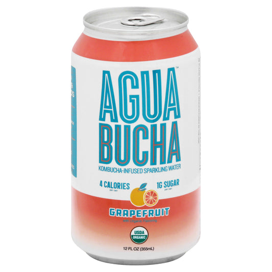 Agua Bucha Water Sparkling Kombucha Infused Grapefruit 12 Fo Pack of 12