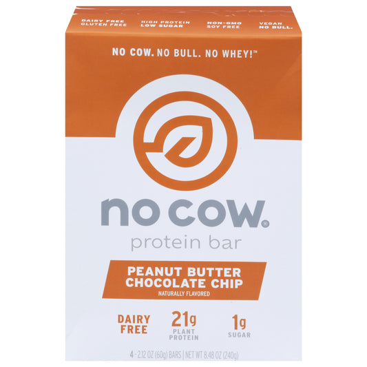 No Cow Bar Bar Chocolate Peanut Butter 4Pack 8.48 Oz (Pack of 6)