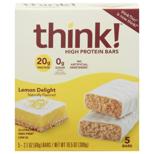 Think! Bar Lemon Delight Gluten Free 10.5 Oz (Pack of 6)