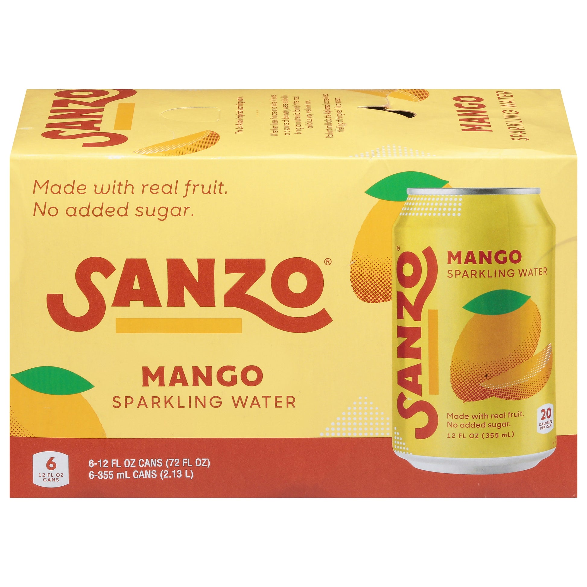 Sanzo Sparkling Water Mango 6 Count - 72 Fl. oz (Pack of 4)