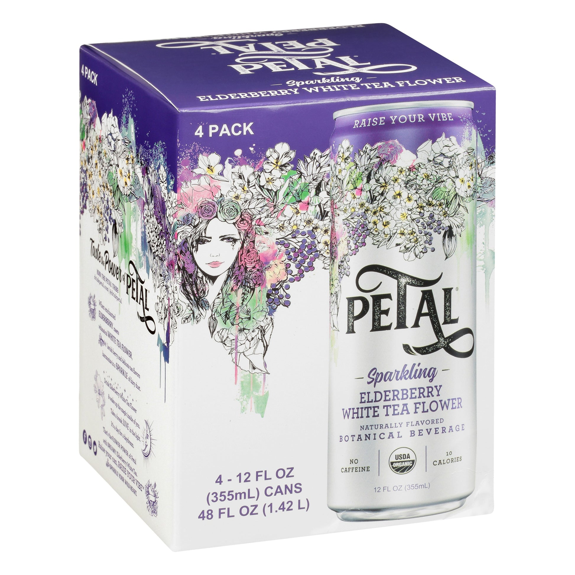 Petal Watr Sparkling Elderberry Organic 48 FO (Pack of 6)