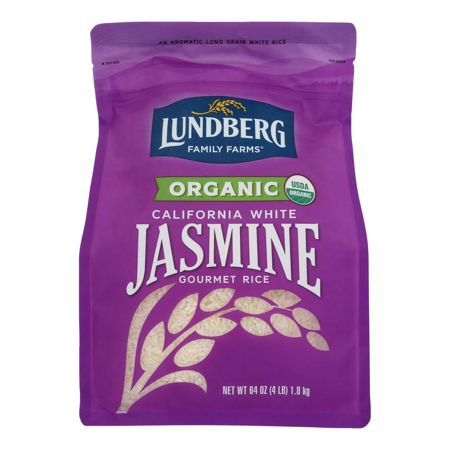 Lundberg Family Farms - Rice White Jasmine 4 lb (Pack of 6)