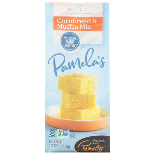 Pamelas Mix Corn Bread & Muffin 12 oz (Pack of 6)