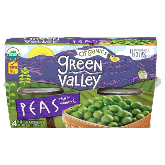 Green Valley Organics Pea Sweet Organic Cups 4 Oz Pack of 6