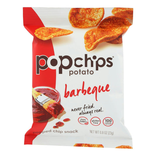 Popchips Barbecue Potato Chips Gluten Free - 0.8 oz (Pack of 24)