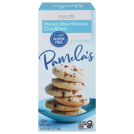 Pamelas Cookies Pecan Shortbread 6.25 oz (Pack of 6)