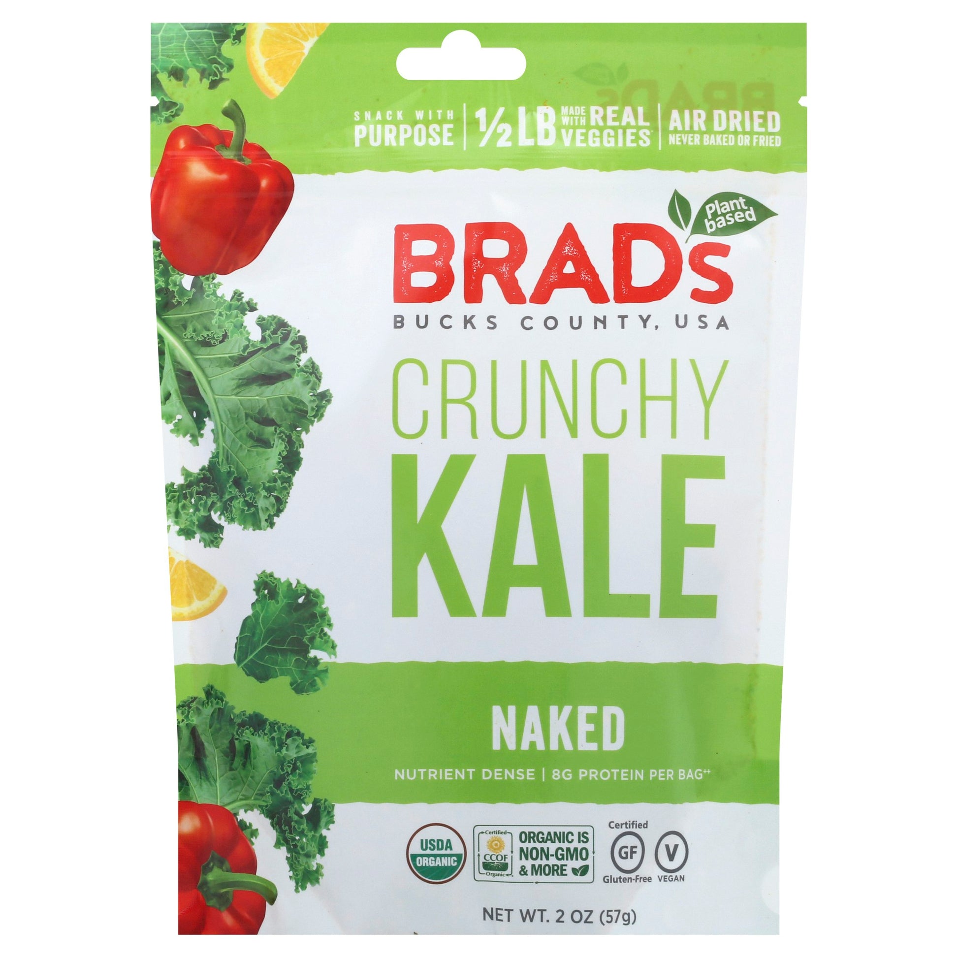 Brads Plant Based Kale Crunchy Naked 2 Oz Pack of 12