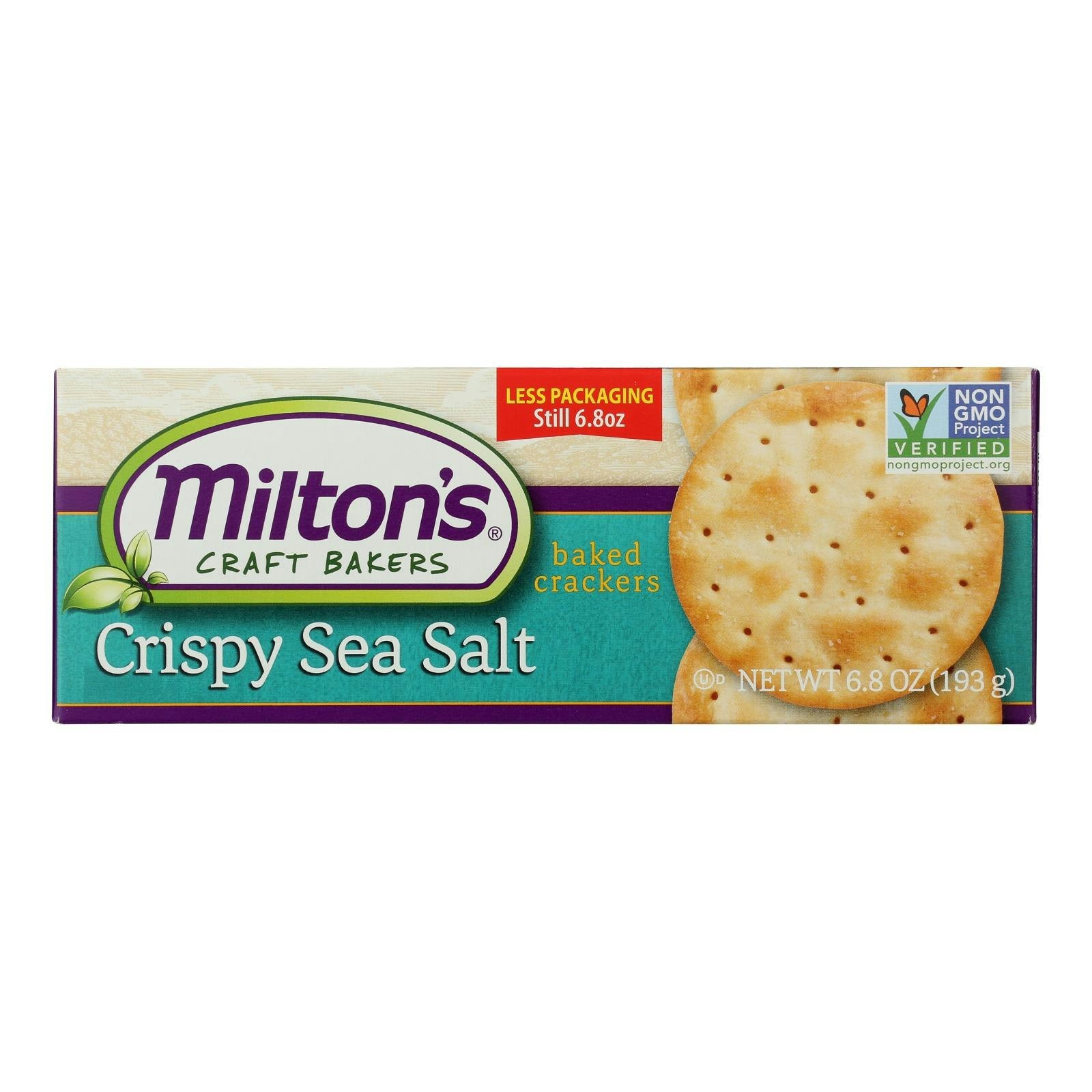 Miltons Cracker Crispy Sea Salt 6.8oz (Pack of 8)