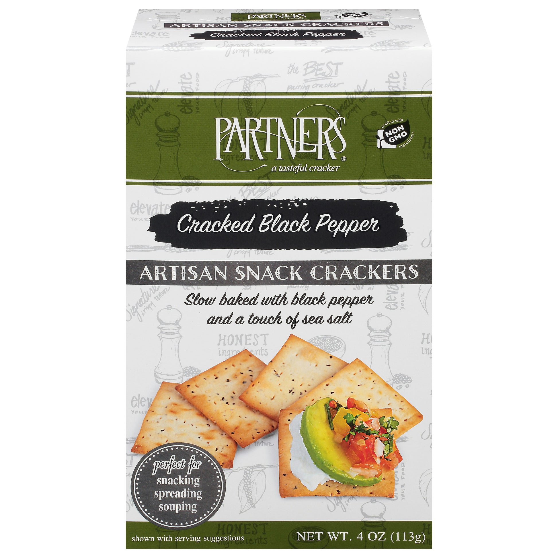 Partners Cracker Black Pepper 4 Oz (Pack of 6)