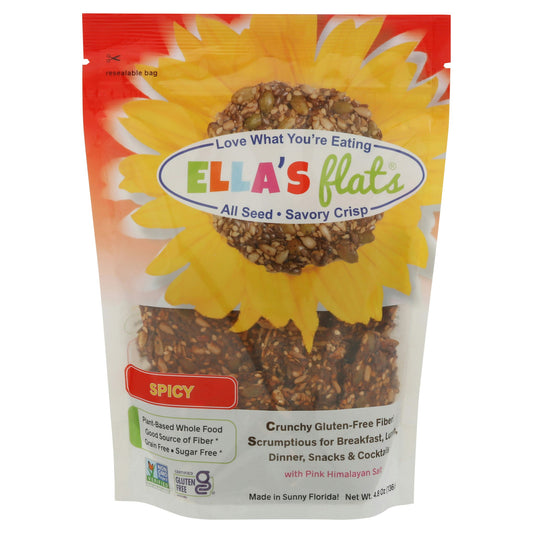 Ellas Flats Cracker Ellas Flats Spicy 4.8 Oz (Pack of 6)