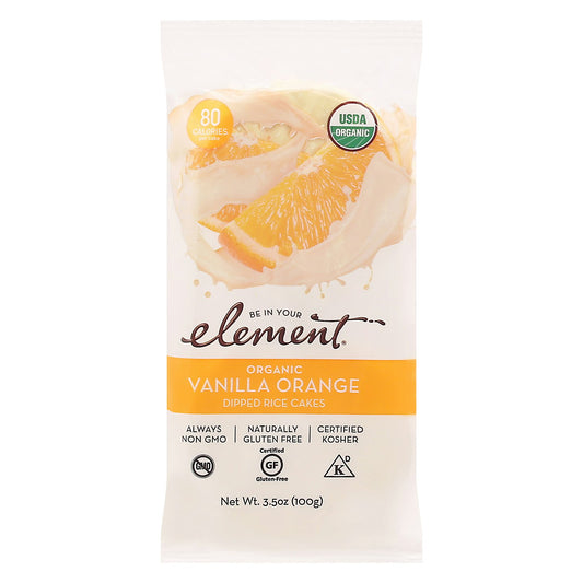 Element Snacks Rice Cake Vanilla Orange 3.5 Oz Pack of 6