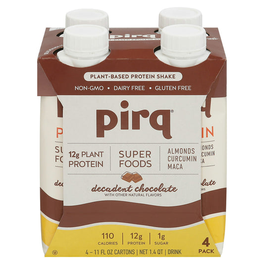 Pirq - Protein Shake Chocolate Peanut Butter - 11 fl. Oz, 4 Per Pack (3 Packs Total)