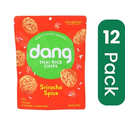 Dang Sticky Rice Chips Siracha Spice Gluten Free - 3.5 oz (Pack of 12)