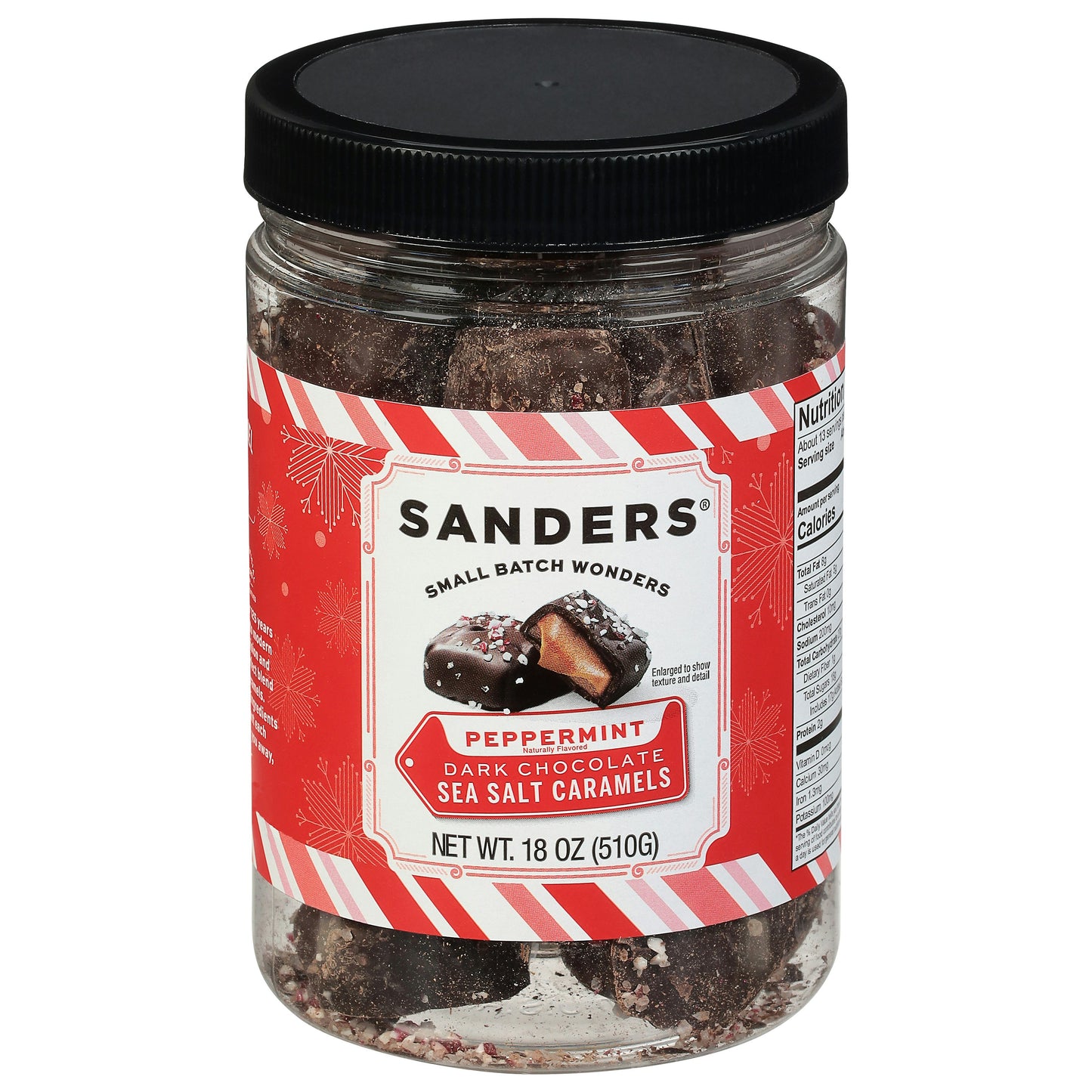 Sanders Caramels Dark Chocolate Peppermint 18 Oz (Pack Of 6)