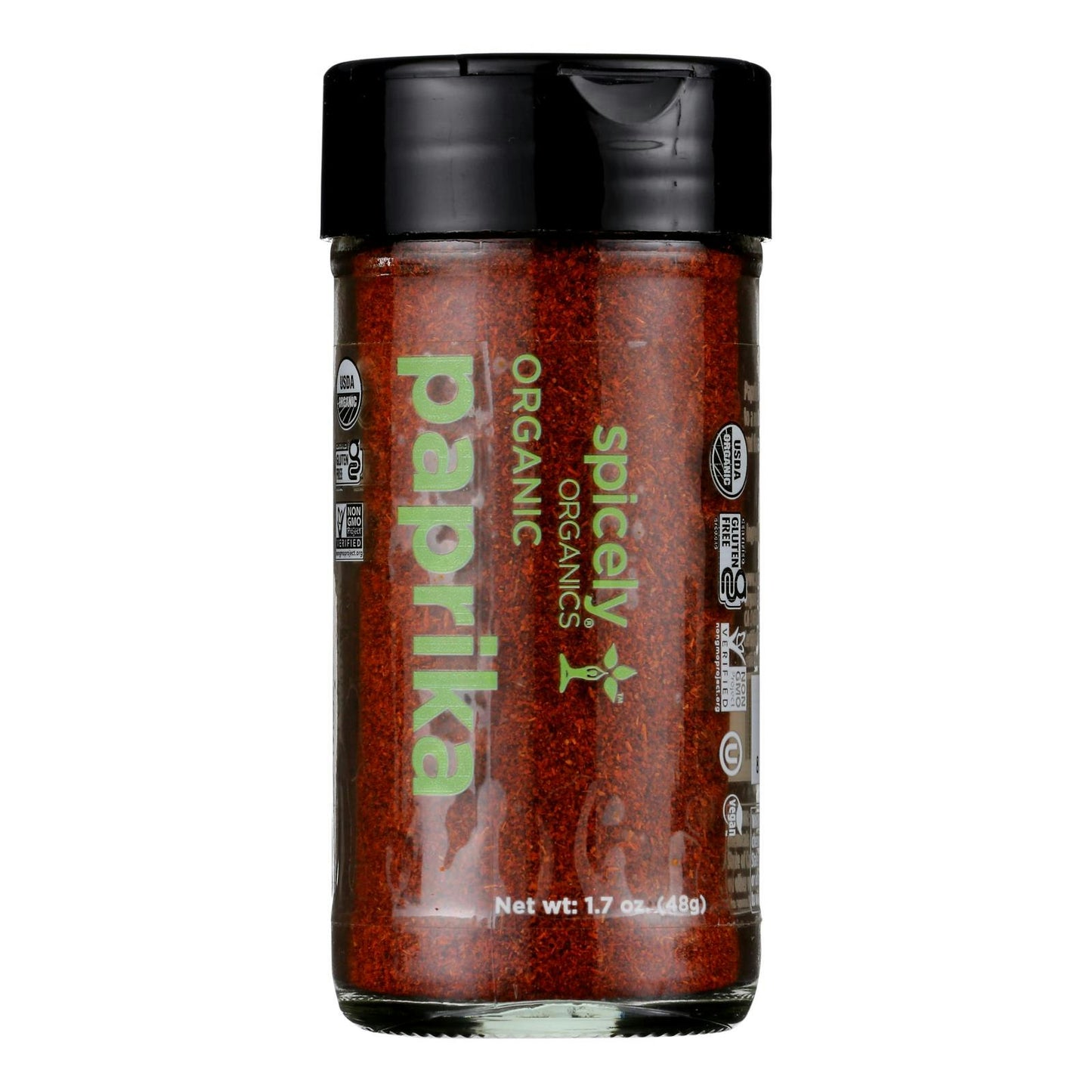 Spicely Organic Spices Paprika Glass Jar 1.7 Oz Pack of 3