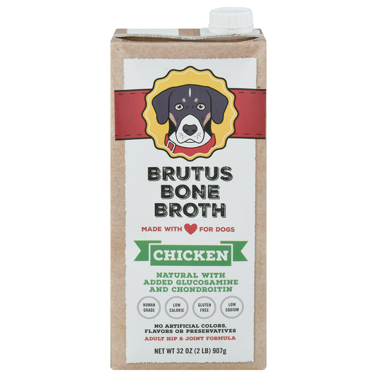 Brutus Broth Broth Bone Chicken Dogs 32 oz (Pack of 12)