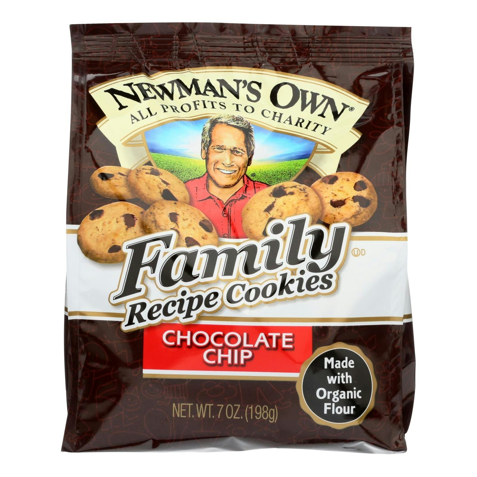 Newmans Own Family Recipe Cookies Chocolate Chip Organic 7 Oz Pack of 6