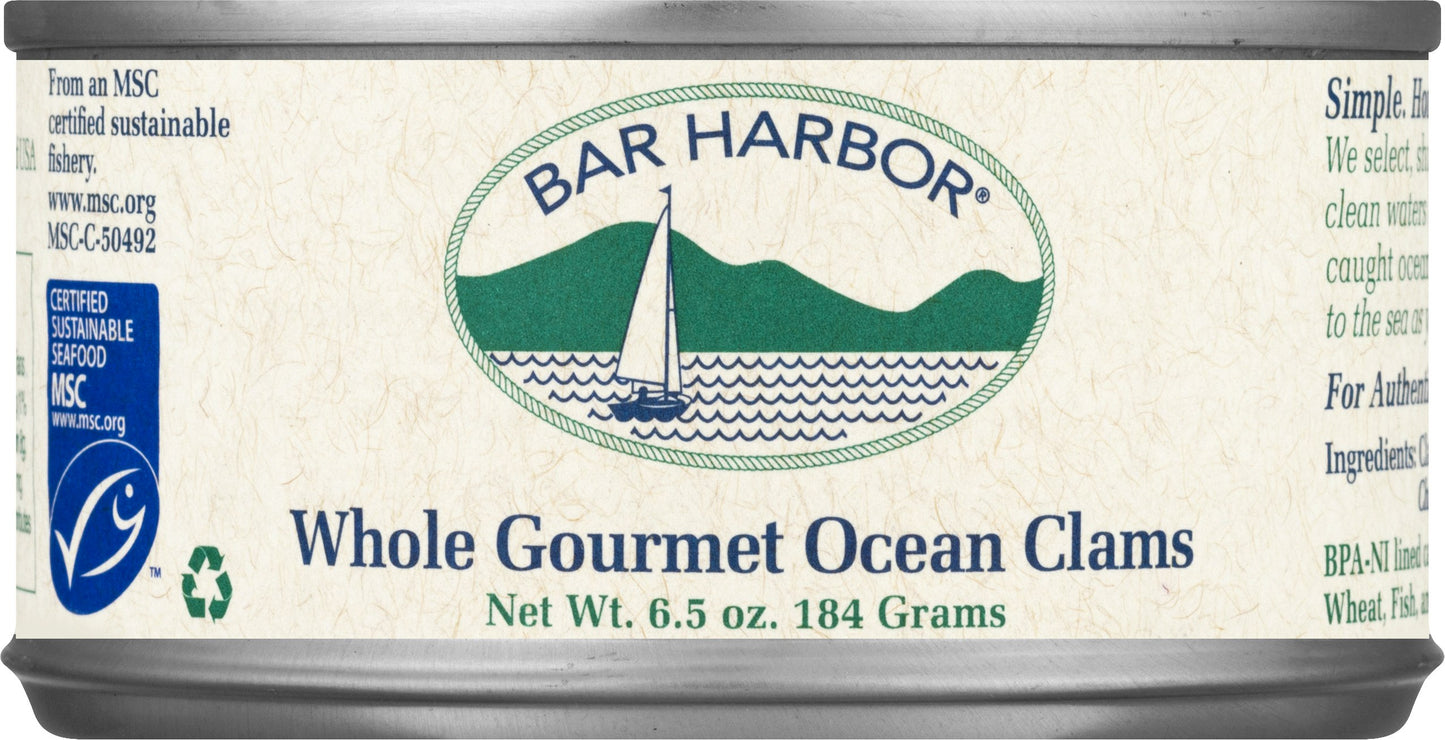 Bar Harbor Clams Whole Canned 6.5 Oz (Pack of 12)