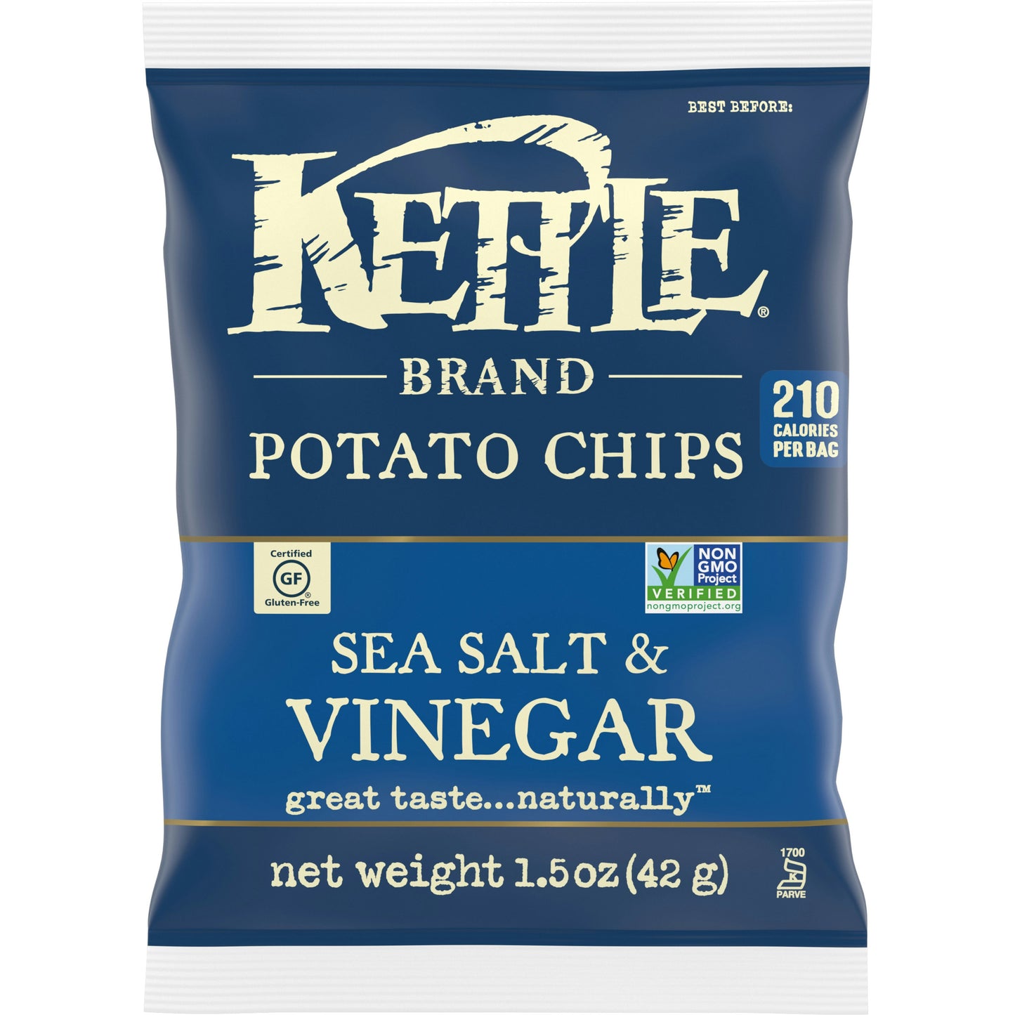 Kettle Foods Chip Potato Sea Salt & Vinegar 1.5 oz (Pack of 24)