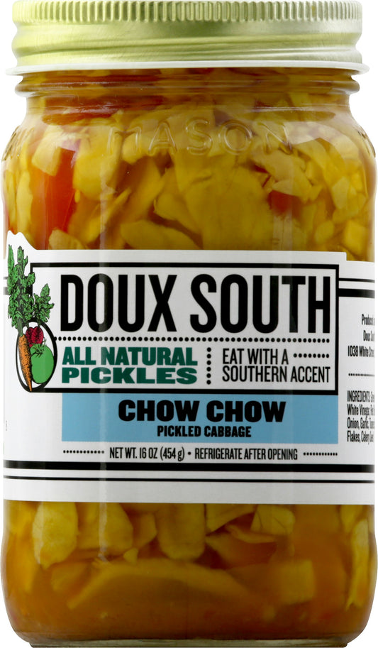 Doux South Veg Cabbage Pickled Chow 16 Oz (Pack of 6)