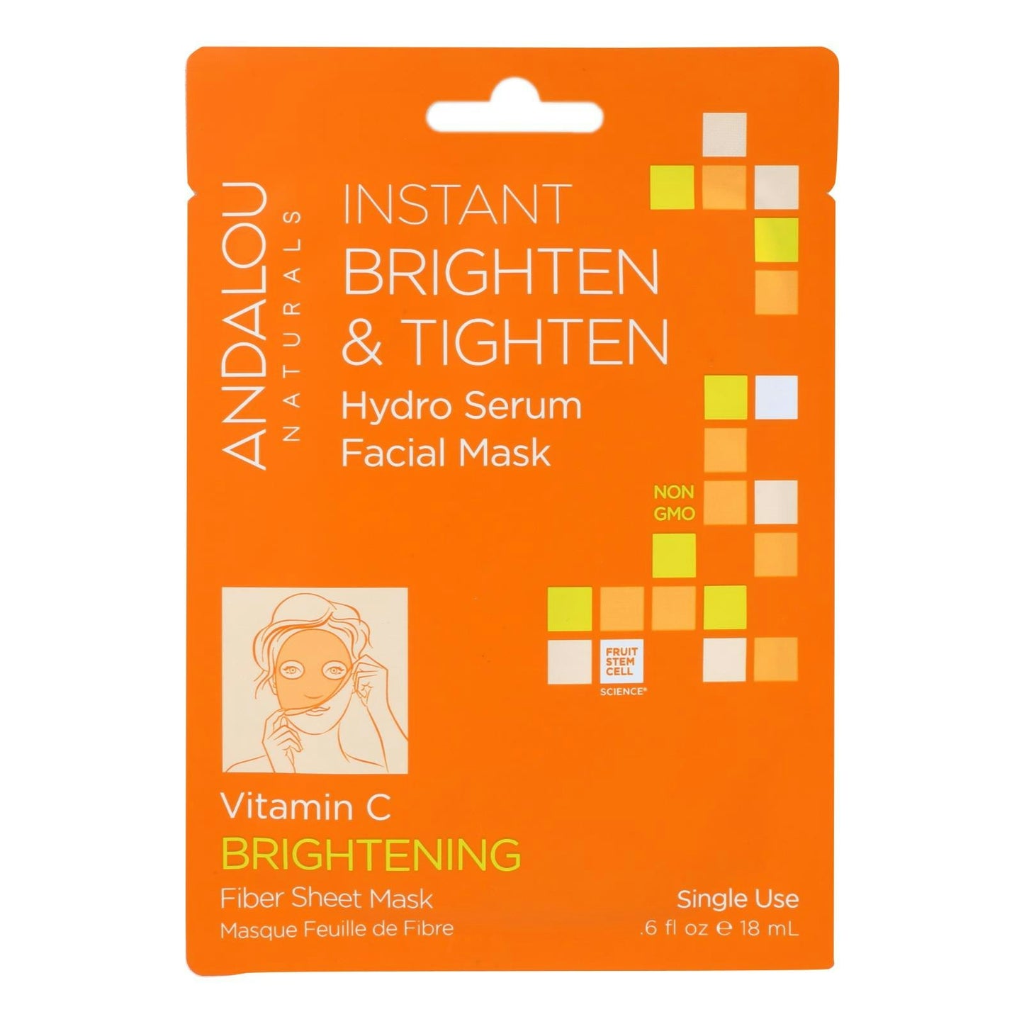 andalou Naturals Instant Brighten & Tighten Facial Mask - Vitamin C 0.6 fl. oz (Pack of 6)