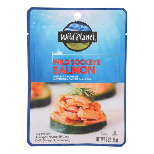 Wild Planet Pouch Salmon Sockeye Wld - 3 oz (Pack of 24)