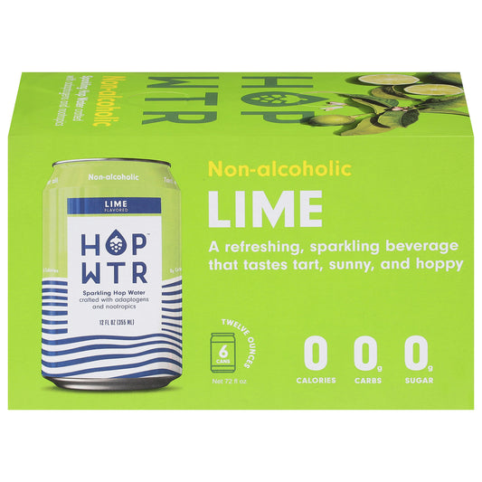 Hop Water Water Lime 6 Pk 72 FO (Pack of 4)