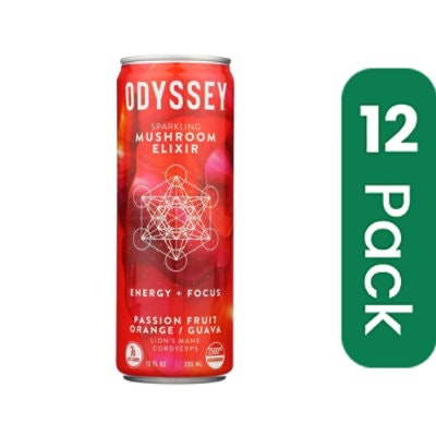 Odyssey - Passion Orange Guava Sparkling Energy Drink 12 fl. oz (Pack of 12)