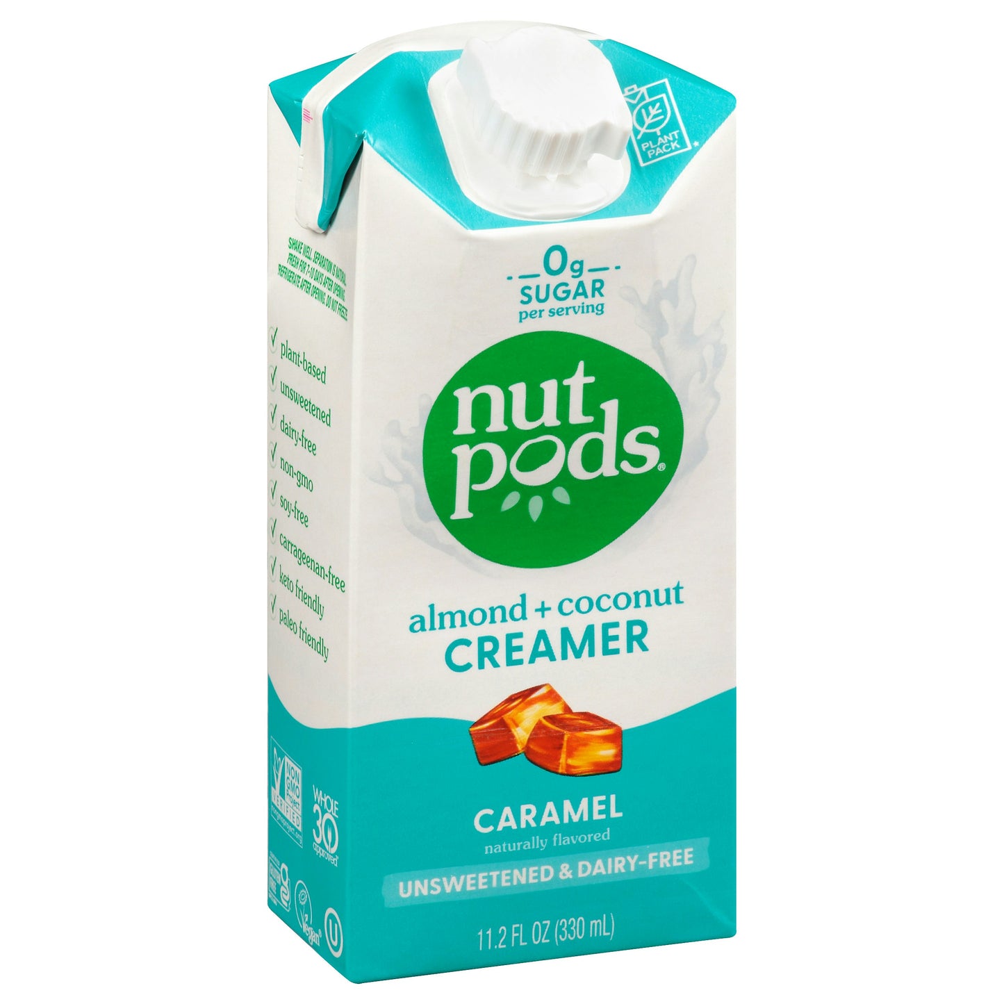 Nutpods Creamer Unsweetened Caramel 11.2 Fl Oz (Pack of 12)