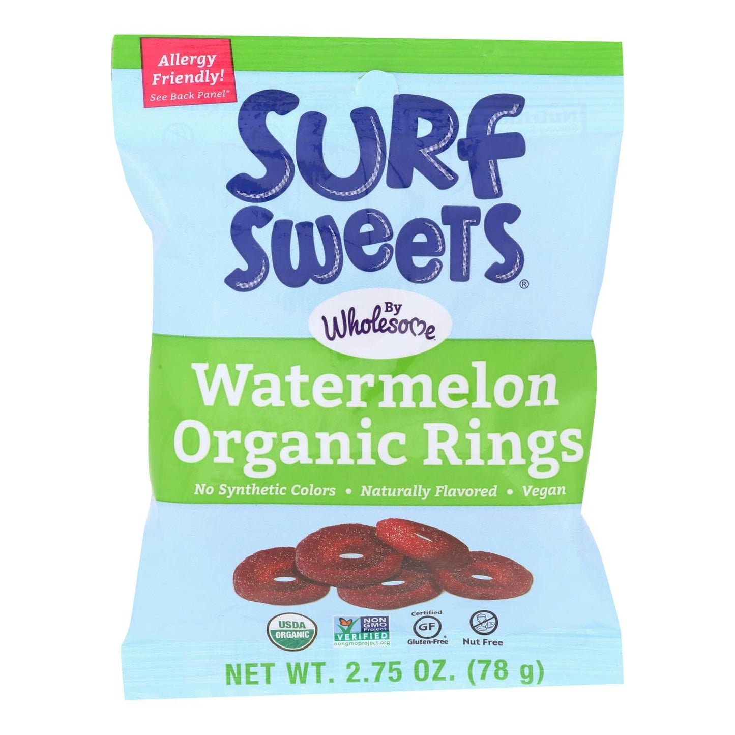 Surf Sweets Gummy Ring Watermelon 2.75 Oz (Pack of 12)