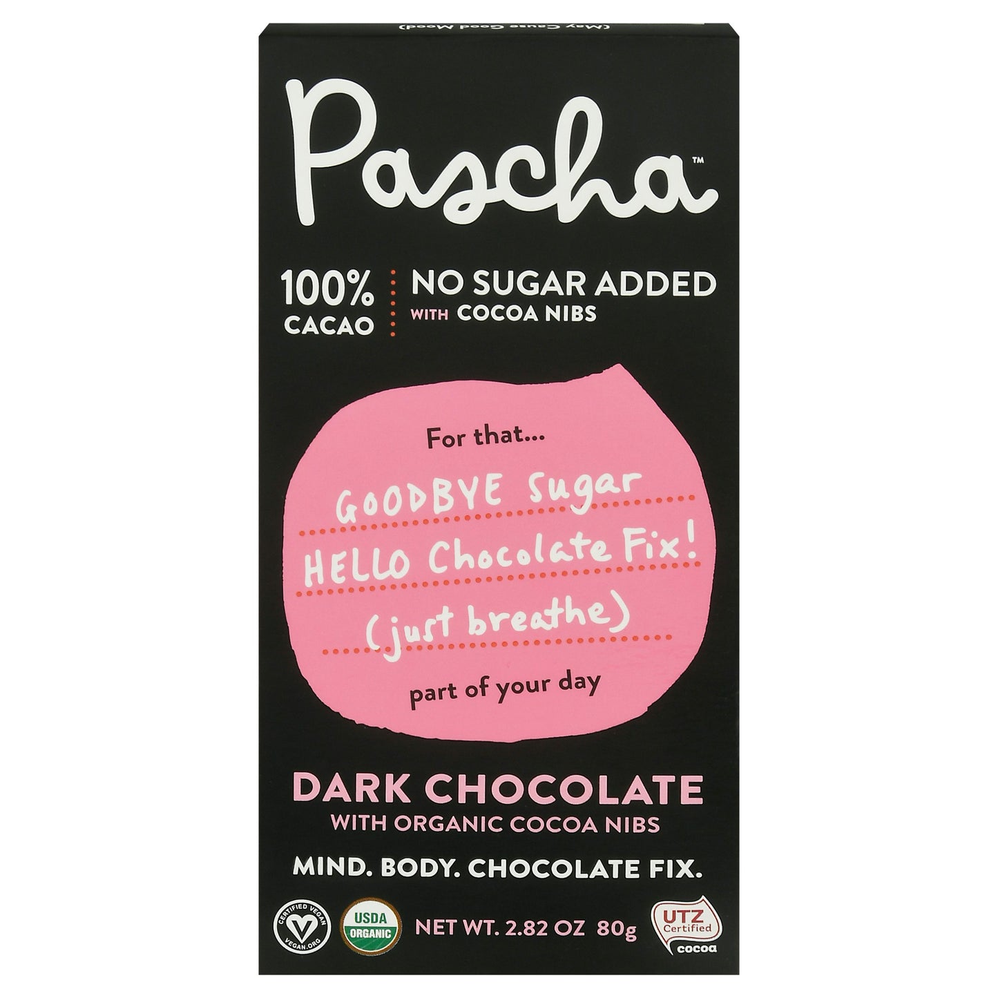 Pascha Chocolate Bar 100Percent Cacao Dark 2.82 Oz (Pack of 10)