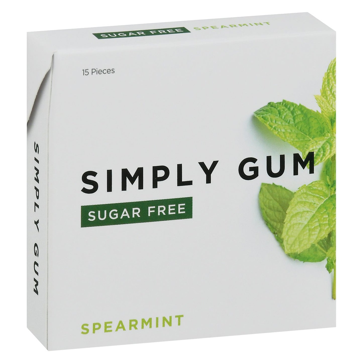 Simplygum Gum Spearmint Sugar Free 15 Pieces (Pack of 6)