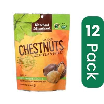 Blanchard & Blanchard Organic Chestnuts Whole Roasted & Peeled Pouch - 5.29 oz (Pack of 12)