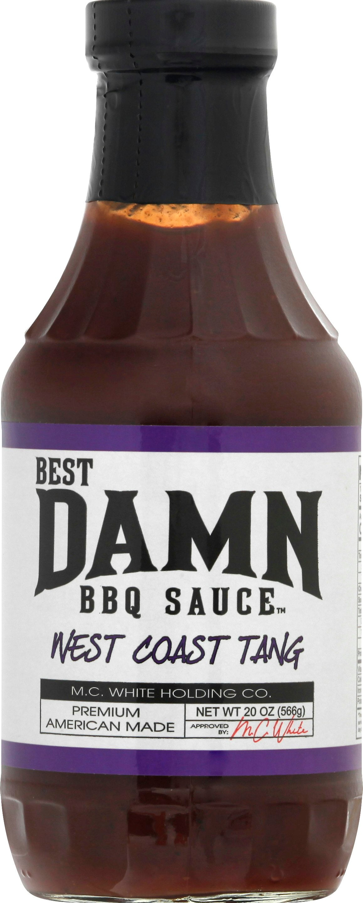 Best Damn BBQ Sauce Sauce BBQ West Coast Tang 20 Oz (Pack of 6)