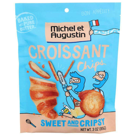 Michel Et Augustin Sweet and Crispy Croissant Chips - 3 Ounce (Pack of 6)