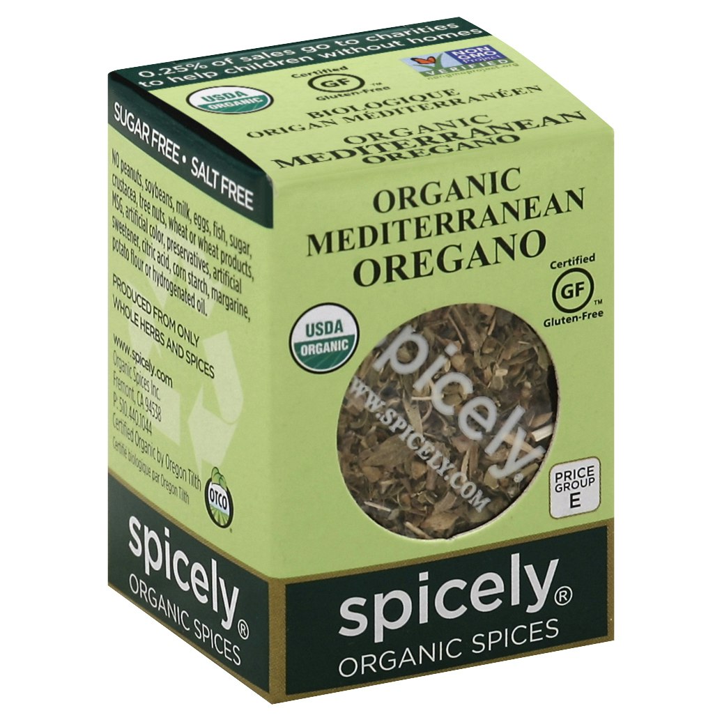 Spicely Organics Spice Oregano Box Organic 0.15 Oz Pack of 6