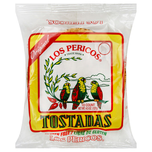 Los Pericos Tostadas Gluten Free Original Bag 10 Count - 4.5 Oz (Pack of 15)