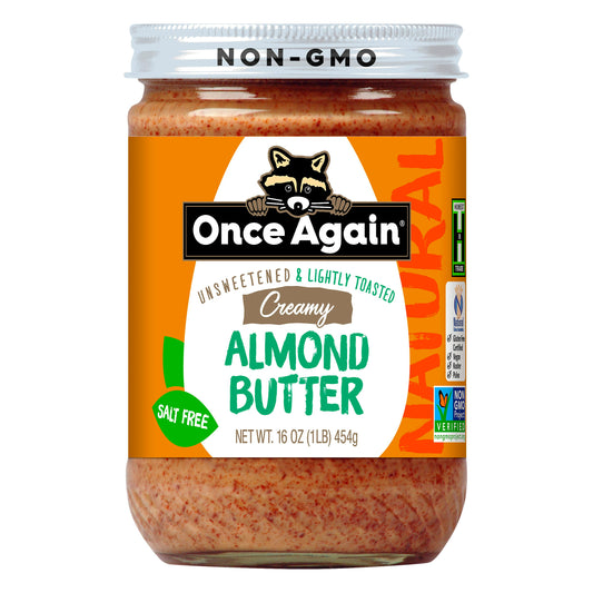 Once Again Butter Almond Lightly Toasted 16 oz (Pack of 6)