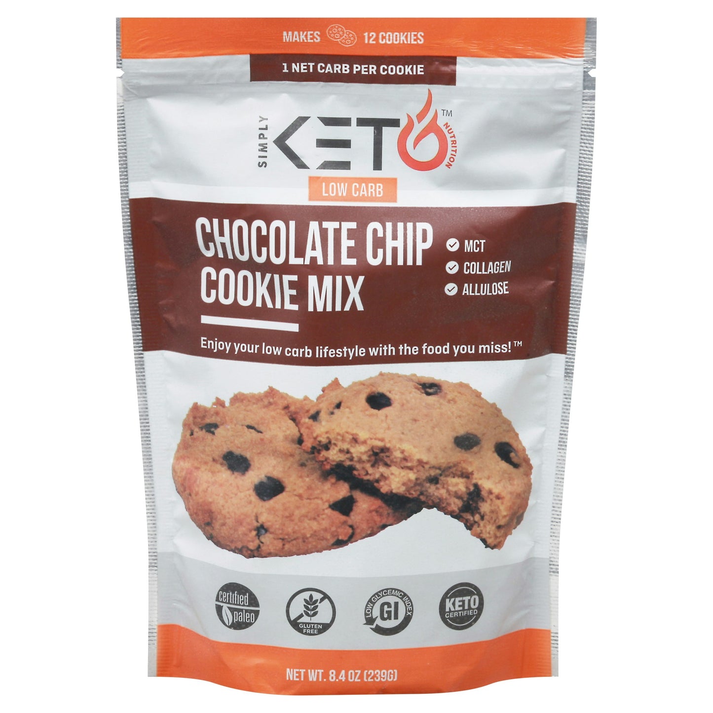 Simply Keto Nutrition Cookie Chocolate Chip M 8.8 Oz Pack of 6