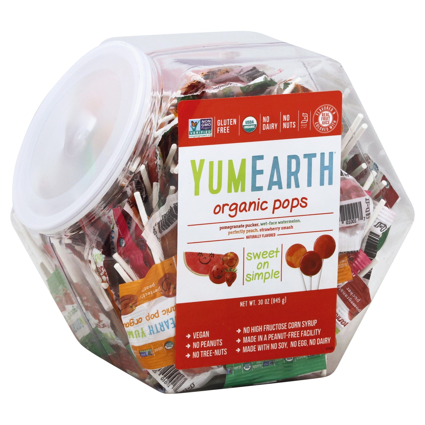 Yumearth Lolli Pop Counter Bin 125Pc Organic 30 Oz