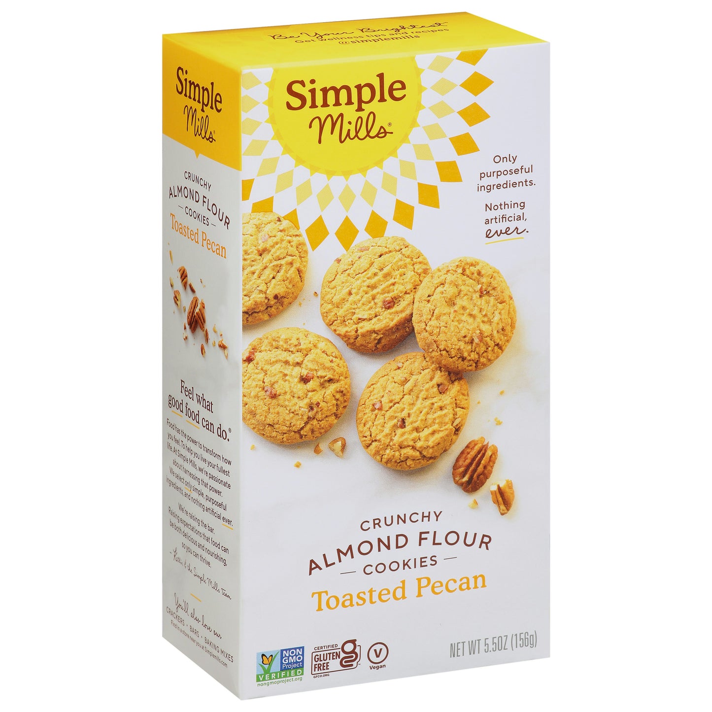 Simple Mills Cookies Crunchy Toasted Pecan 5.5 oz (Pack of 6)