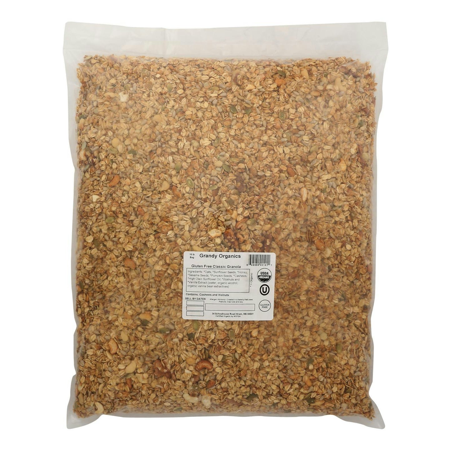 Grandy Oats Granola Classic Organic Gluten Free 10 Lb