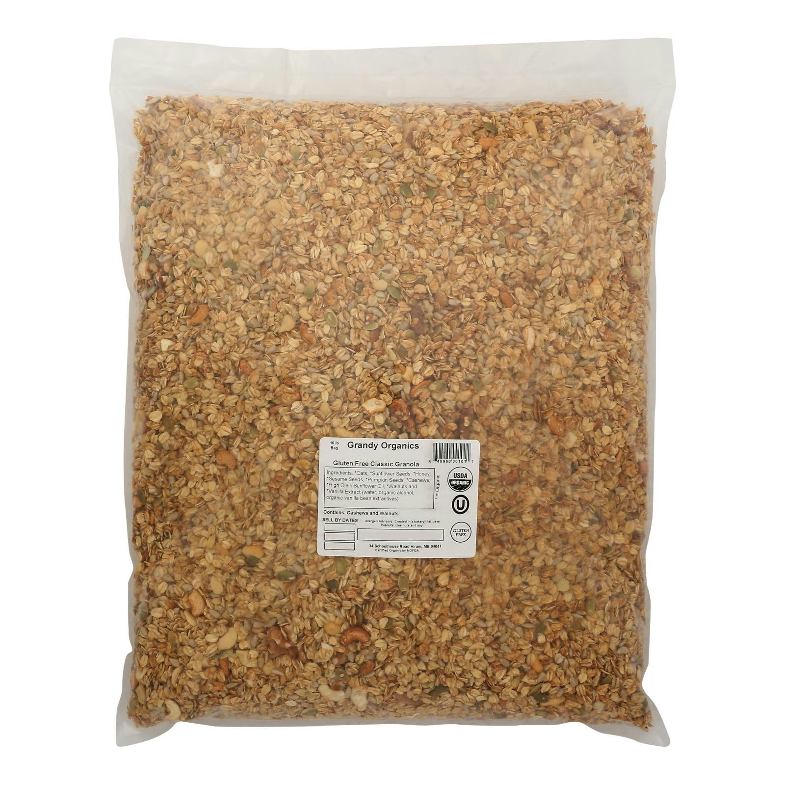 Grandy Oats Granola Classic Organic Gluten Free 10 Lb