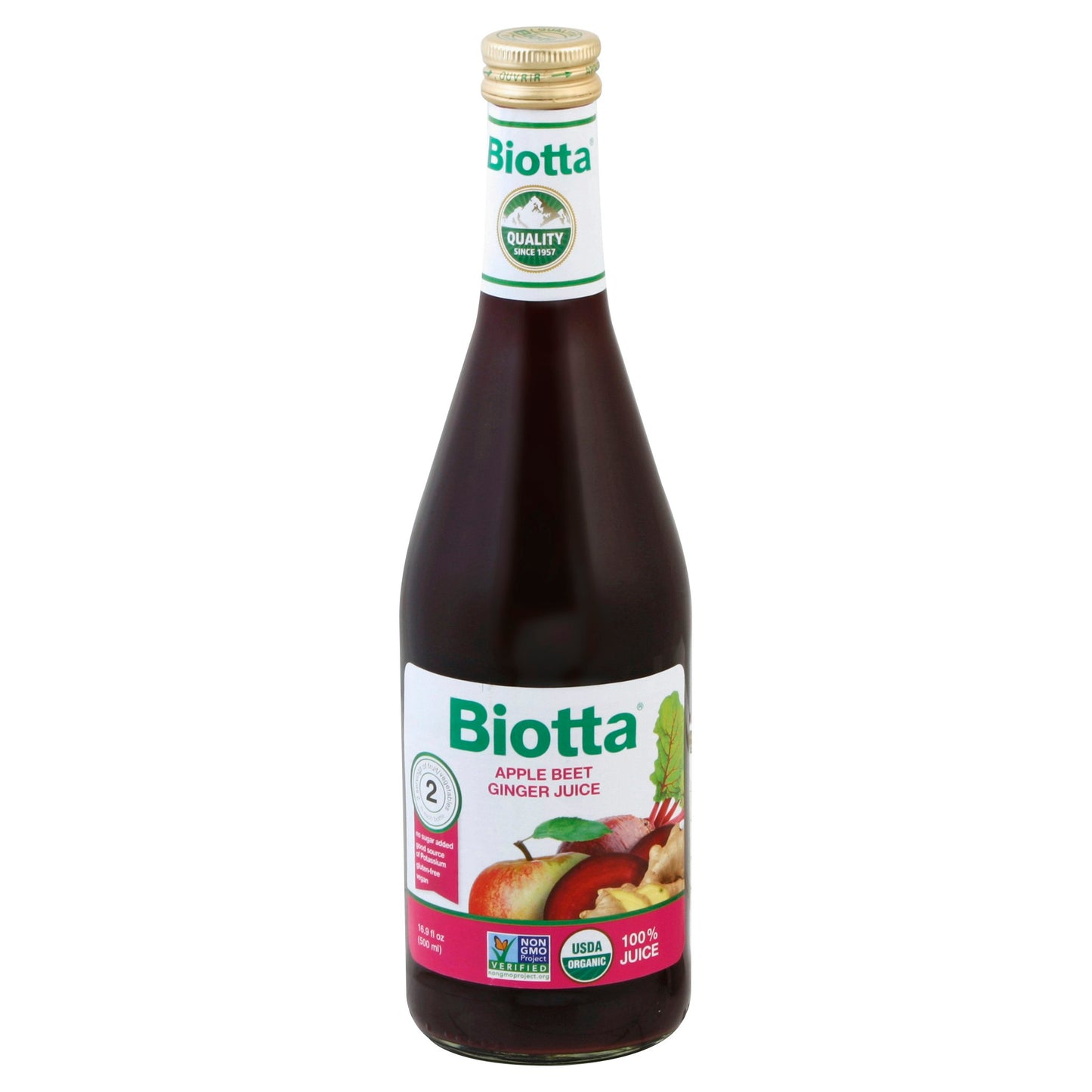 Biotta Juice Apple Beet Ginger 16.9 oz (Pack of 6)